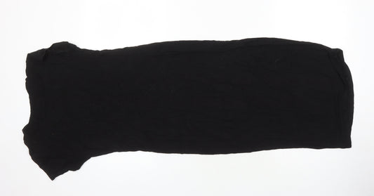 Boohoo Womens Black Viscose T-Shirt Dress Size 12 Round Neck