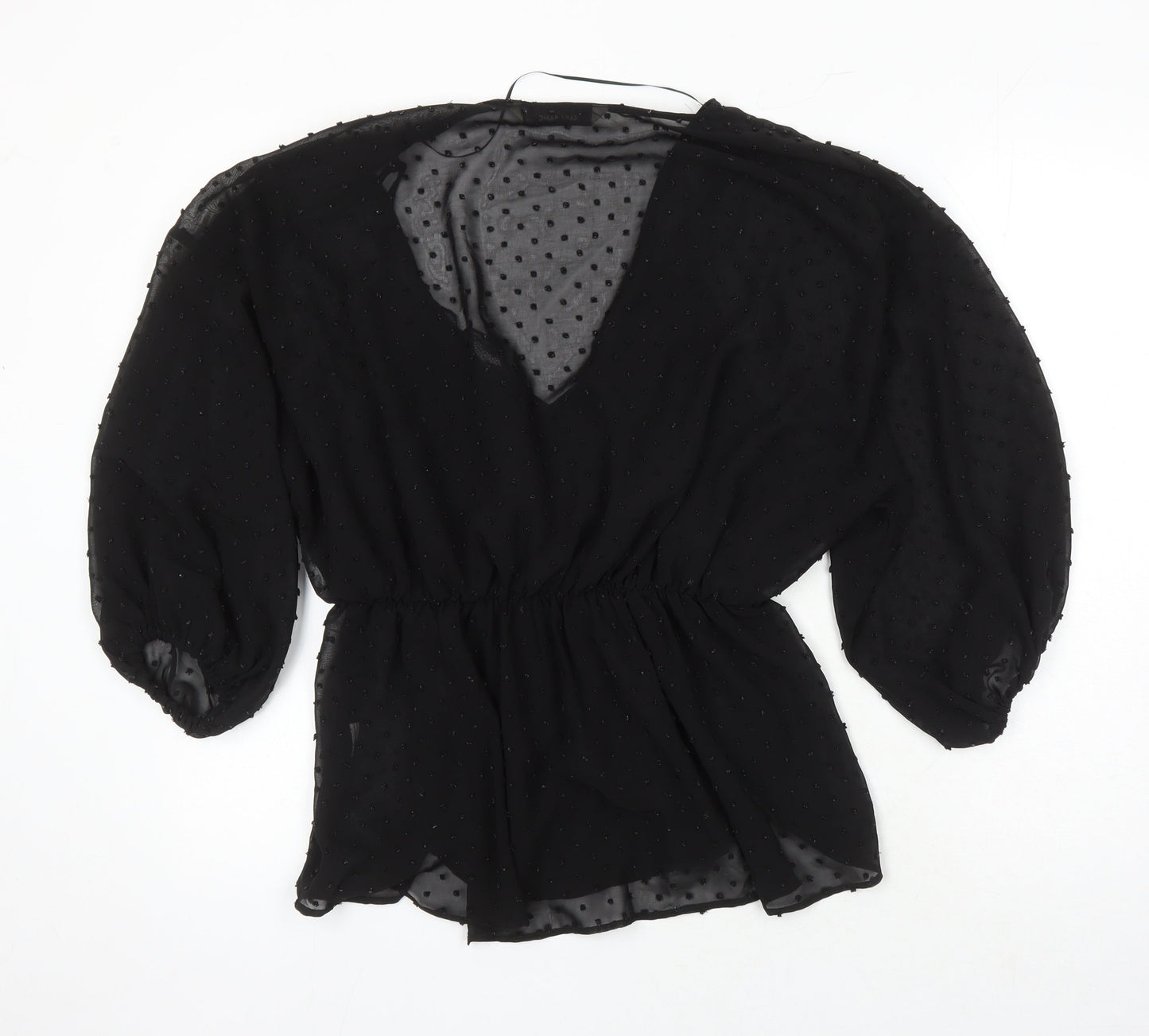 Womens UK Size M Zara Black Tunic Blouse