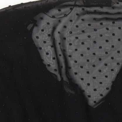 Womens UK Size M Zara Black Tunic Blouse