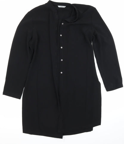 Womens UK Size 14 Marks and Spencer Black Basic Button-Up