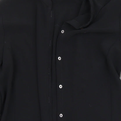 Womens UK Size 14 Marks and Spencer Black Basic Button-Up