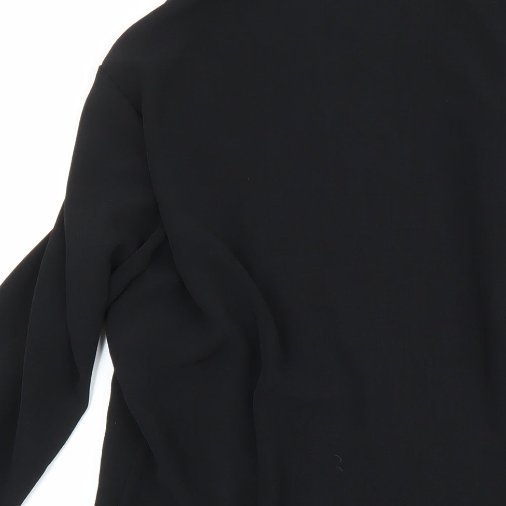 Womens UK Size 14 Marks and Spencer Black Basic Button-Up