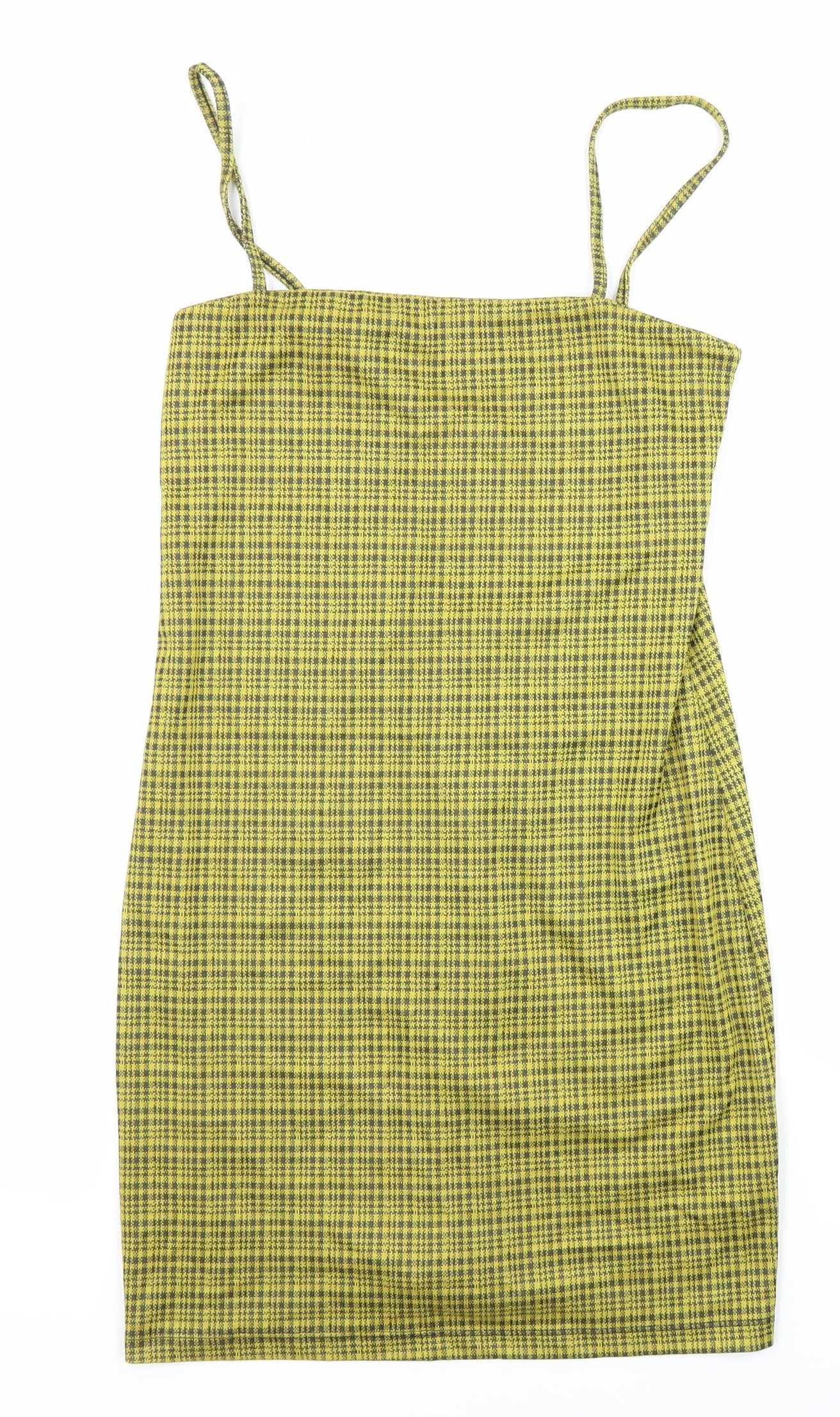 Marisa Atitude Womens Multicoloured Check Polyester Blend Shift Size 8 Square Neck