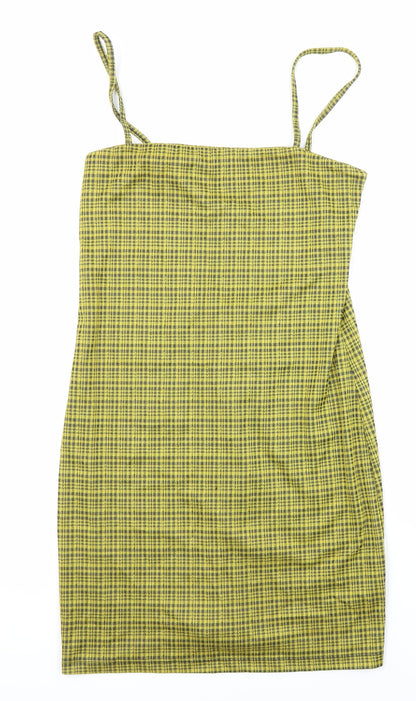 Marisa Atitude Womens Multicoloured Check Polyester Blend Shift Size 8 Square Neck