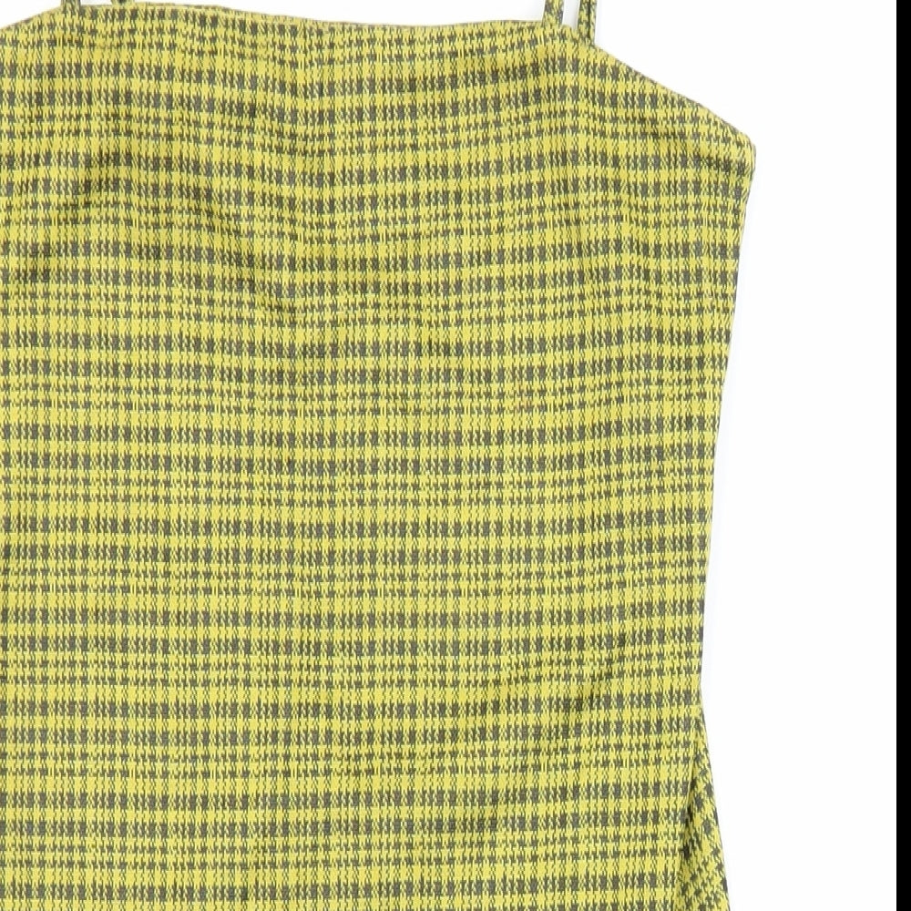 Marisa Atitude Womens Multicoloured Check Polyester Blend Shift Size 8 Square Neck