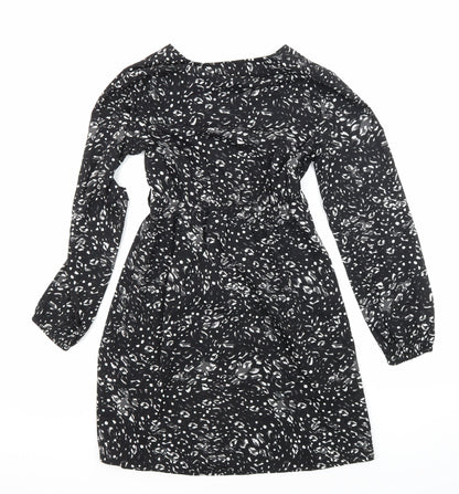 New Look Womens Multicoloured Geometric Polyester Fit & Flare Size 4 V-Neck
