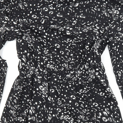 New Look Womens Multicoloured Geometric Polyester Fit & Flare Size 4 V-Neck