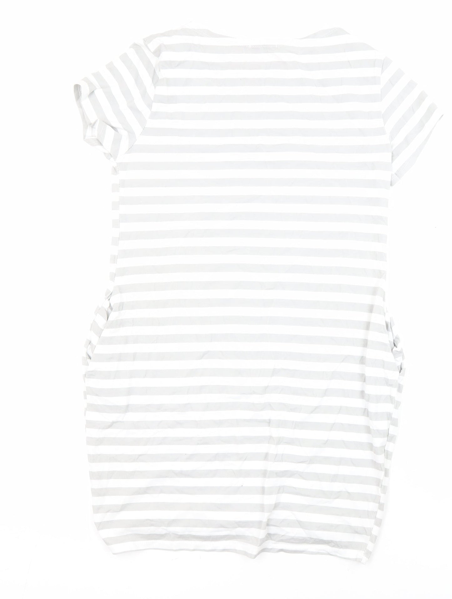 Sweetissima Womens Multicoloured Striped Polyester Tunic Blouse Size 10 Boat Neck - Pockets