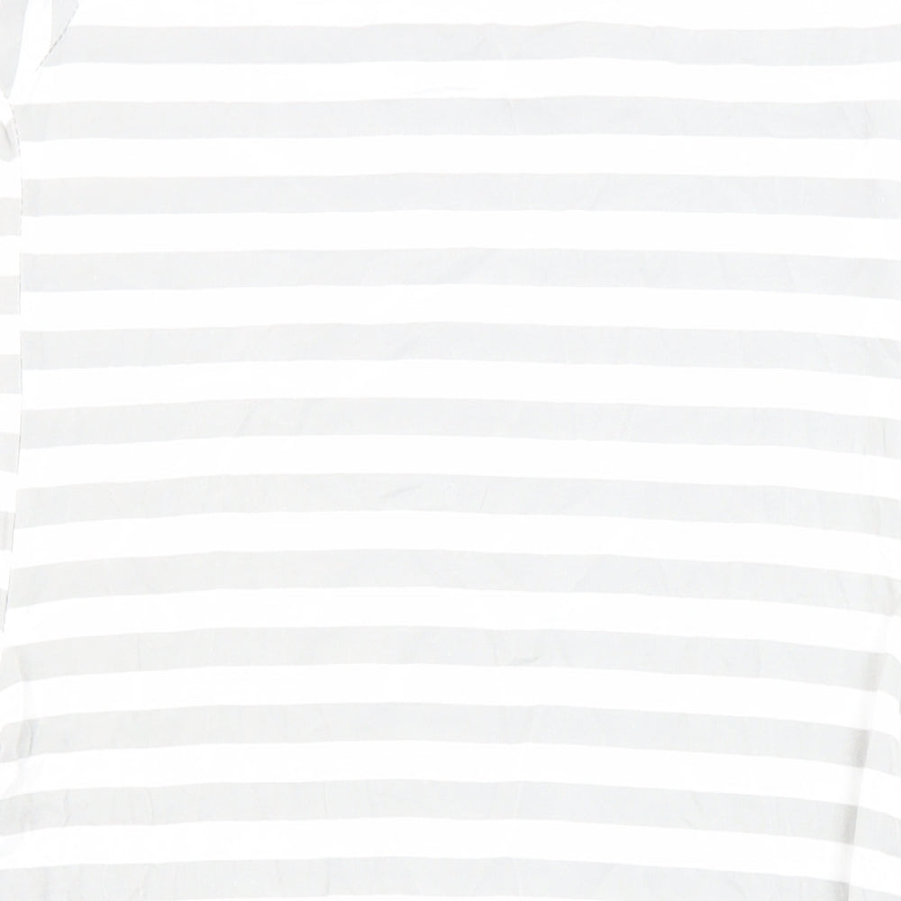 Sweetissima Womens Multicoloured Striped Polyester Tunic Blouse Size 10 Boat Neck - Pockets