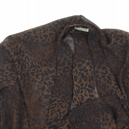 Roman Originals Womens Multicoloured V-Neck Animal Print Polyester Wrap Jumper Size 18