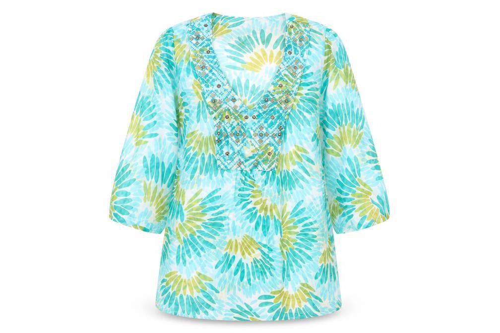 Womens UK Size 10 Monsoon Multicoloured Tunic Blouse