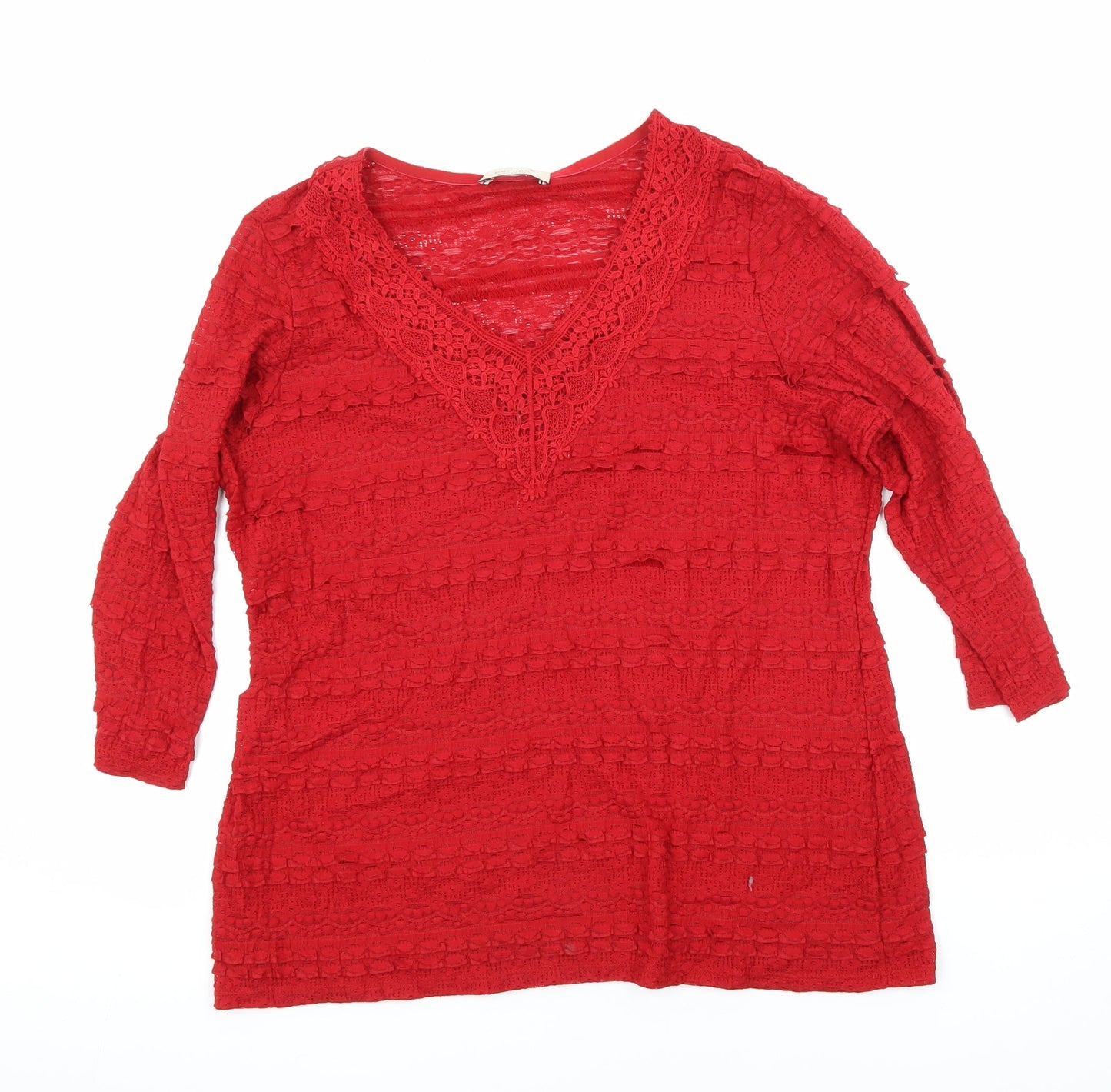 Womens UK Size M Per Una Red Tunic Blouse