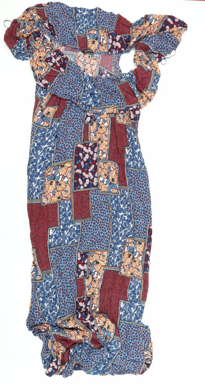 Evans Womens Multicoloured Geometric Viscose Kaftan Size 20 Off the Shoulder