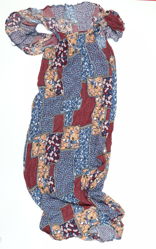 Evans Womens Multicoloured Geometric Viscose Kaftan Size 20 Off the Shoulder