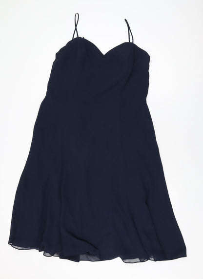 Dessy Collection Womens Blue Polyester A-Line Size 18 Sweetheart Zip