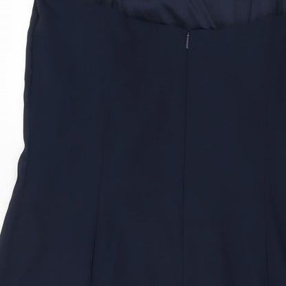 Dessy Collection Womens Blue Polyester A-Line Size 18 Sweetheart Zip