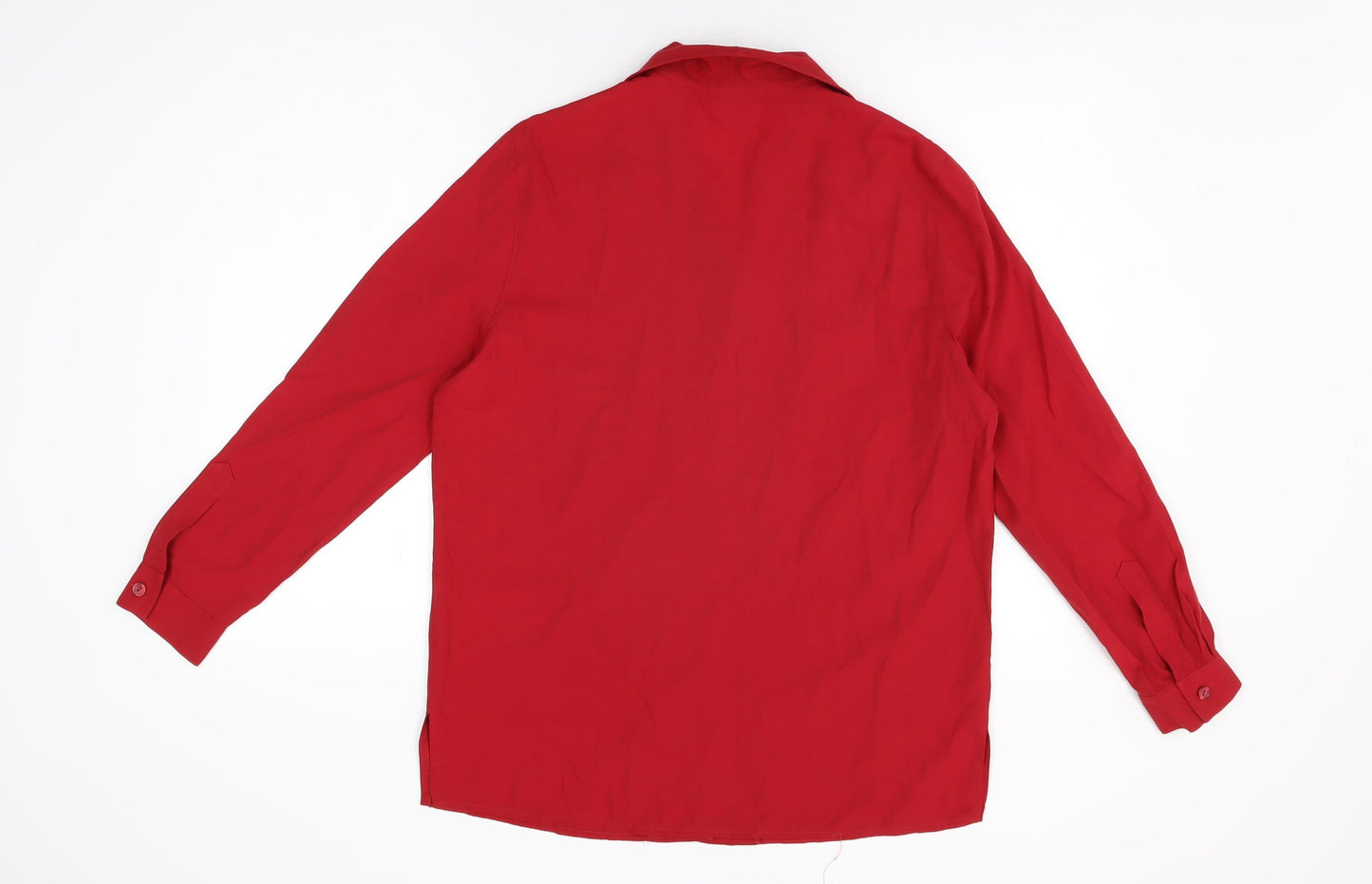 Womens UK Size 12 Canda Red Basic Button-Up