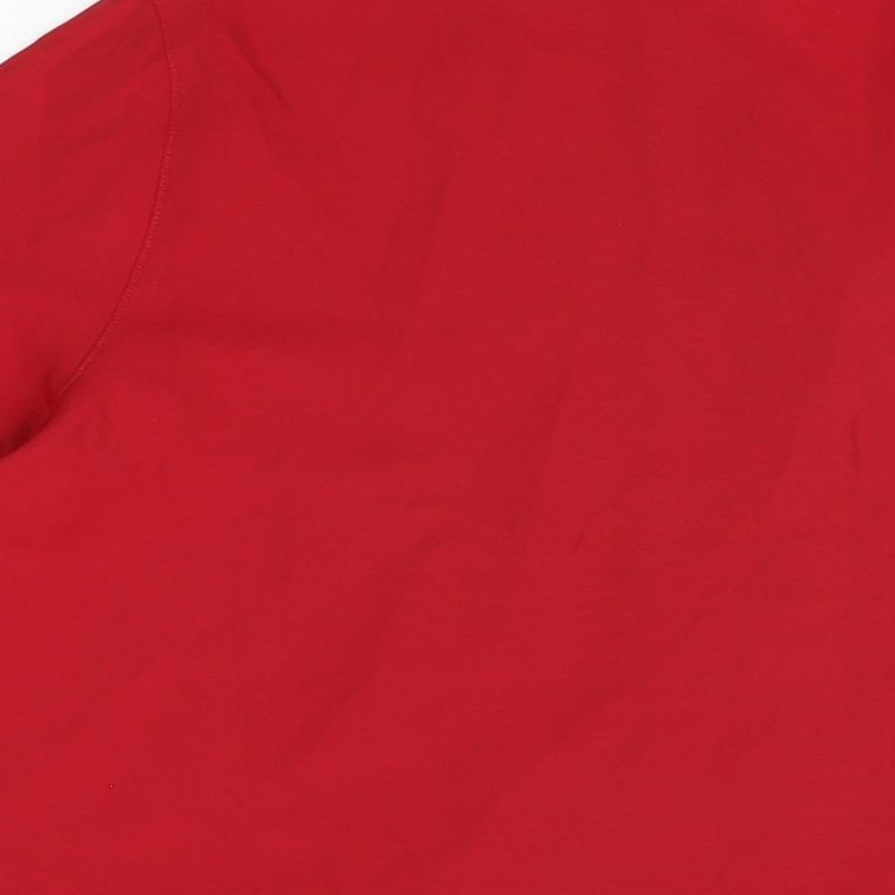 Womens UK Size 12 Canda Red Basic Button-Up
