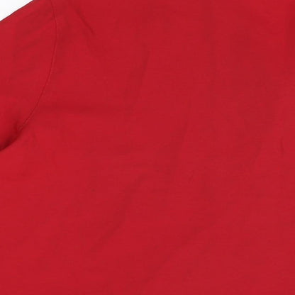 Womens UK Size 12 Canda Red Basic Button-Up