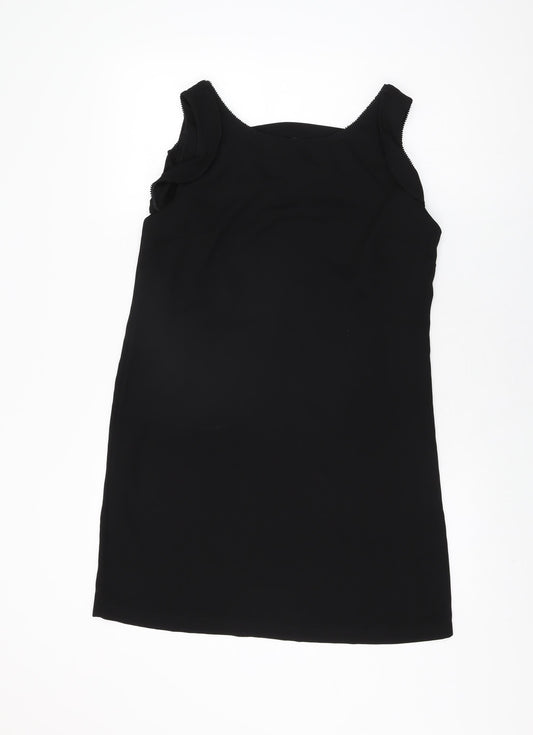 NEXT Womens Black Polyester Shift Size 10 Round Neck Pullover