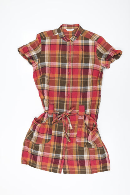 Womens UK Size 12 New Look Red Basic Button-Up