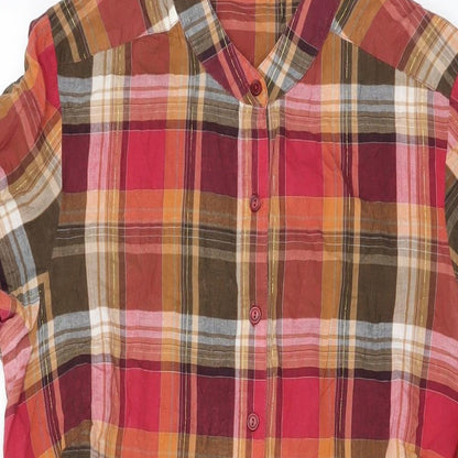 Womens UK Size 12 New Look Red Basic Button-Up