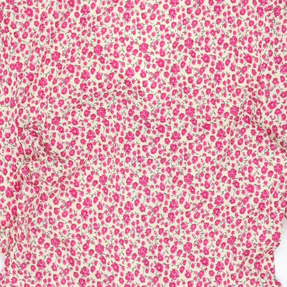 In the Style Womens Pink Floral Polyester Shift Size 12 V-Neck Zip