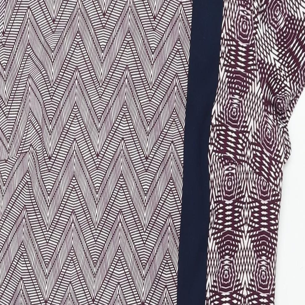 NEXT Womens Multicoloured Geometric Polyester Shift Size 6 Round Neck Zip