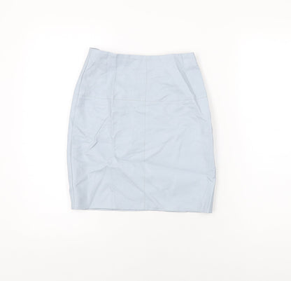 Missguided Womens Blue Polyurethane Mini Skirt Size 6 Zip