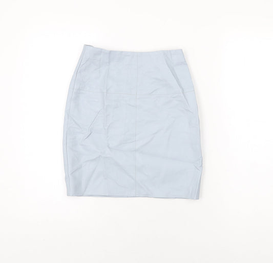 Missguided Womens Blue Polyurethane Mini Skirt Size 6 Zip