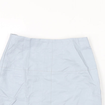 Missguided Womens Blue Polyurethane Mini Skirt Size 6 Zip