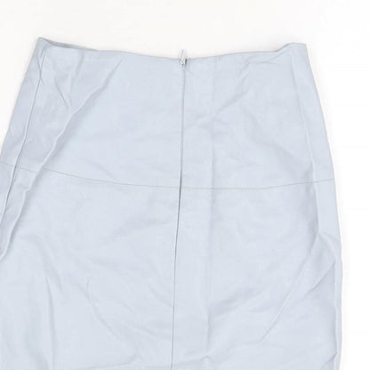 Missguided Womens Blue Polyurethane Mini Skirt Size 6 Zip