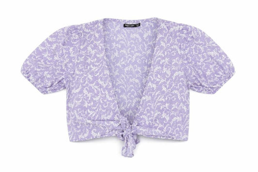 Womens UK Size 8 Nasty Gal Purple Wrap T-Shirt