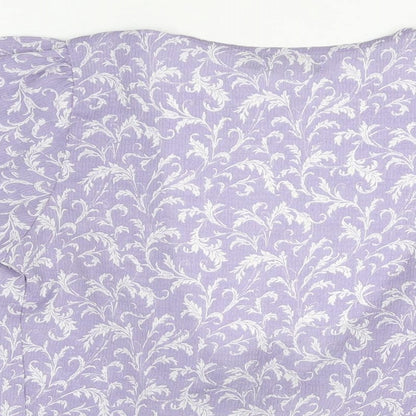 Nasty Gal Womens Purple Floral Polyester Wrap T-Shirt Size 8 V-Neck