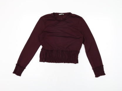 Womens UK Size S Zara Purple Basic T-Shirt