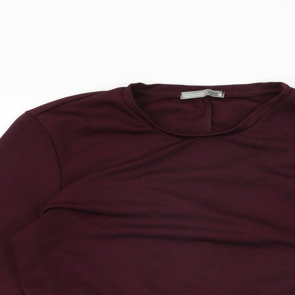 Womens UK Size S Zara Purple Basic T-Shirt
