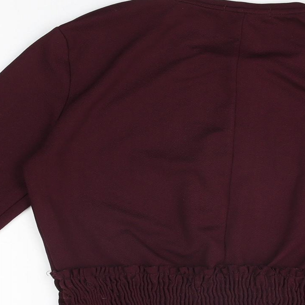 Womens UK Size S Zara Purple Basic T-Shirt