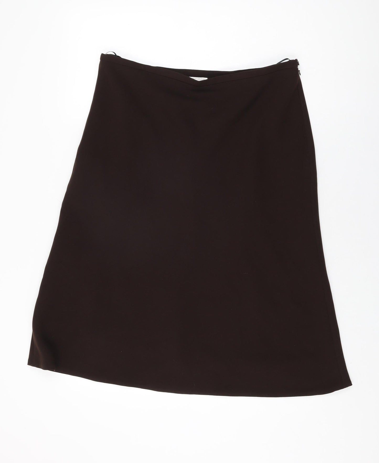 Bonmarché Womens Brown Polyester Swing Skirt Size 16 Zip