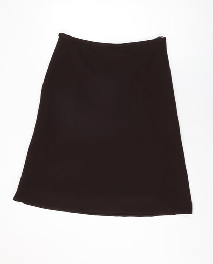 Bonmarché Womens Brown Polyester Swing Skirt Size 16 Zip