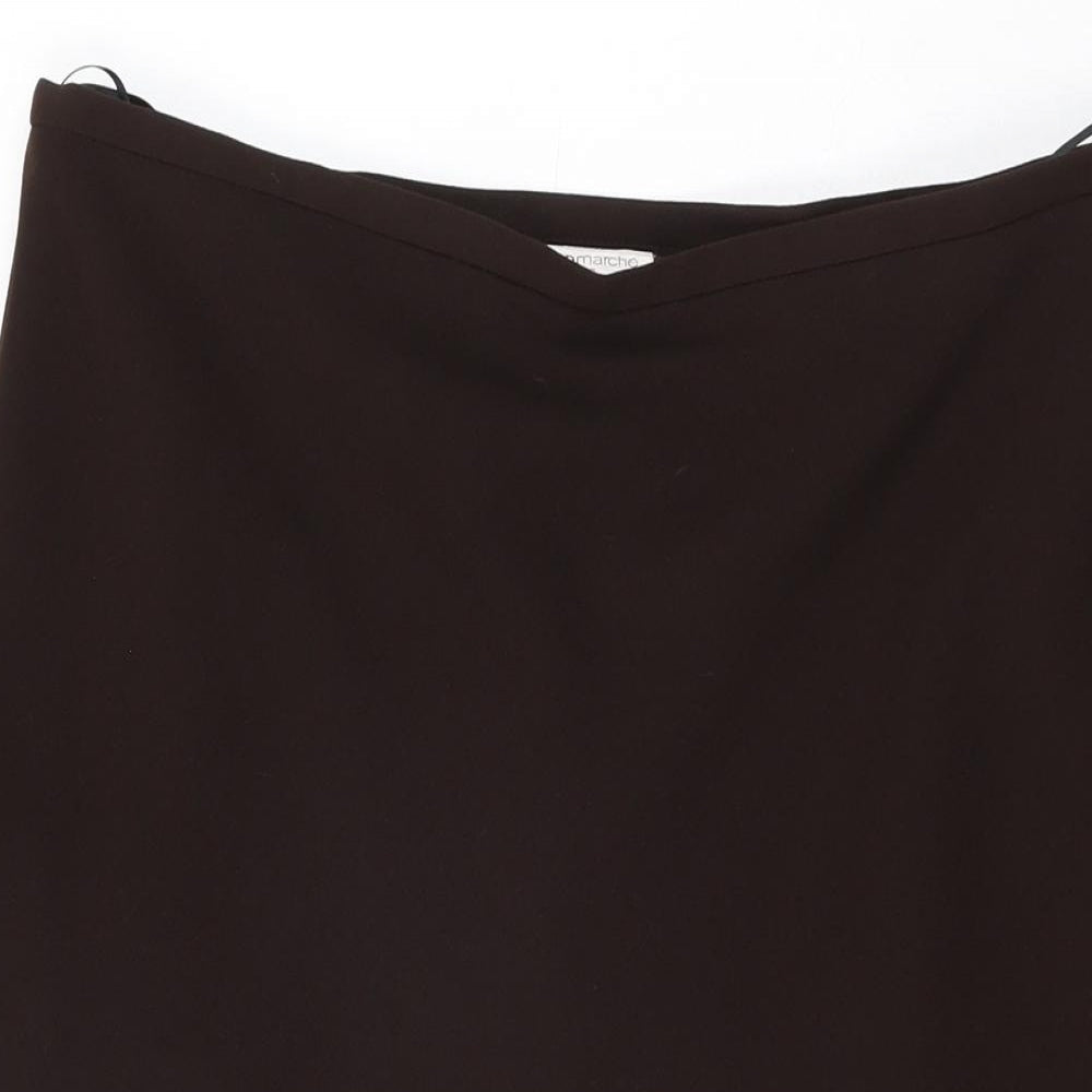 Bonmarché Womens Brown Polyester Swing Skirt Size 16 Zip