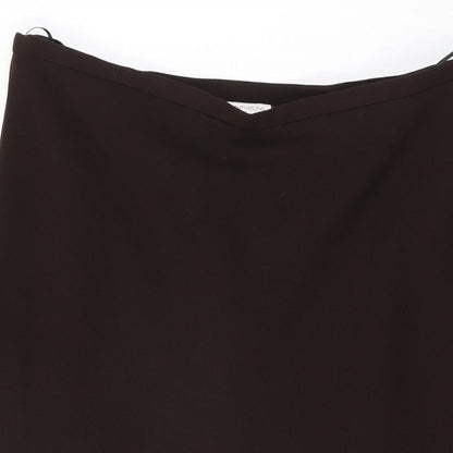 Bonmarché Womens Brown Polyester Swing Skirt Size 16 Zip