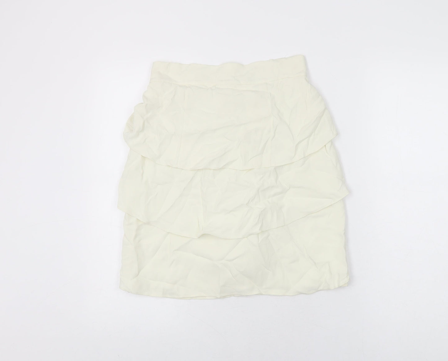 Temperley Womens Ivory Acetate A-Line Skirt Size 10 Zip