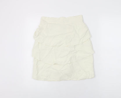 Temperley Womens Ivory Acetate A-Line Skirt Size 10 Zip