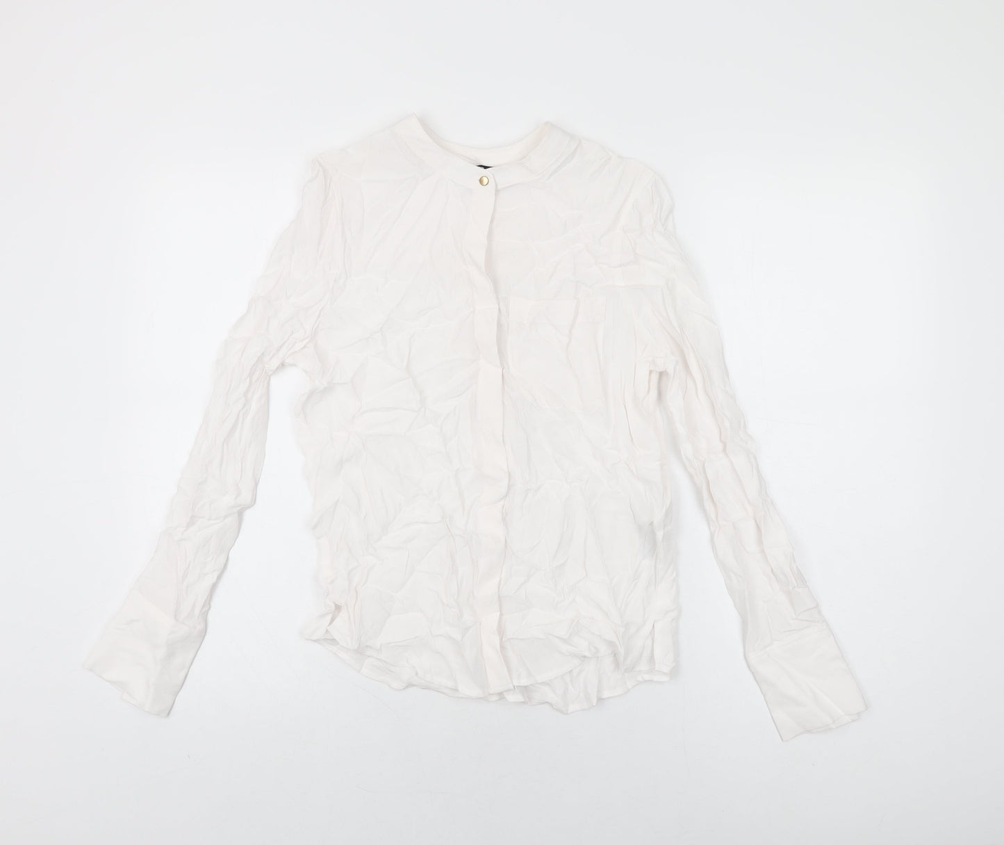 Womens UK Size 6 Marks and Spencer White Basic Button-Up