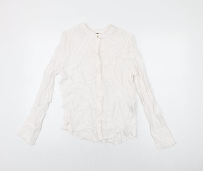 Womens UK Size 6 Marks and Spencer White Basic Button-Up