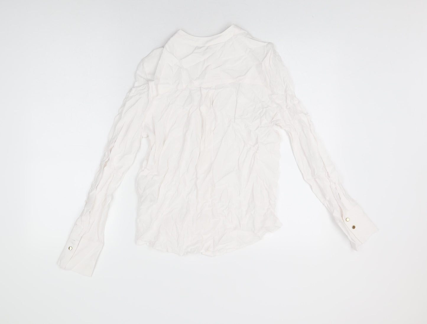 Womens UK Size 6 Marks and Spencer White Basic Button-Up