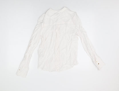Womens UK Size 6 Marks and Spencer White Basic Button-Up