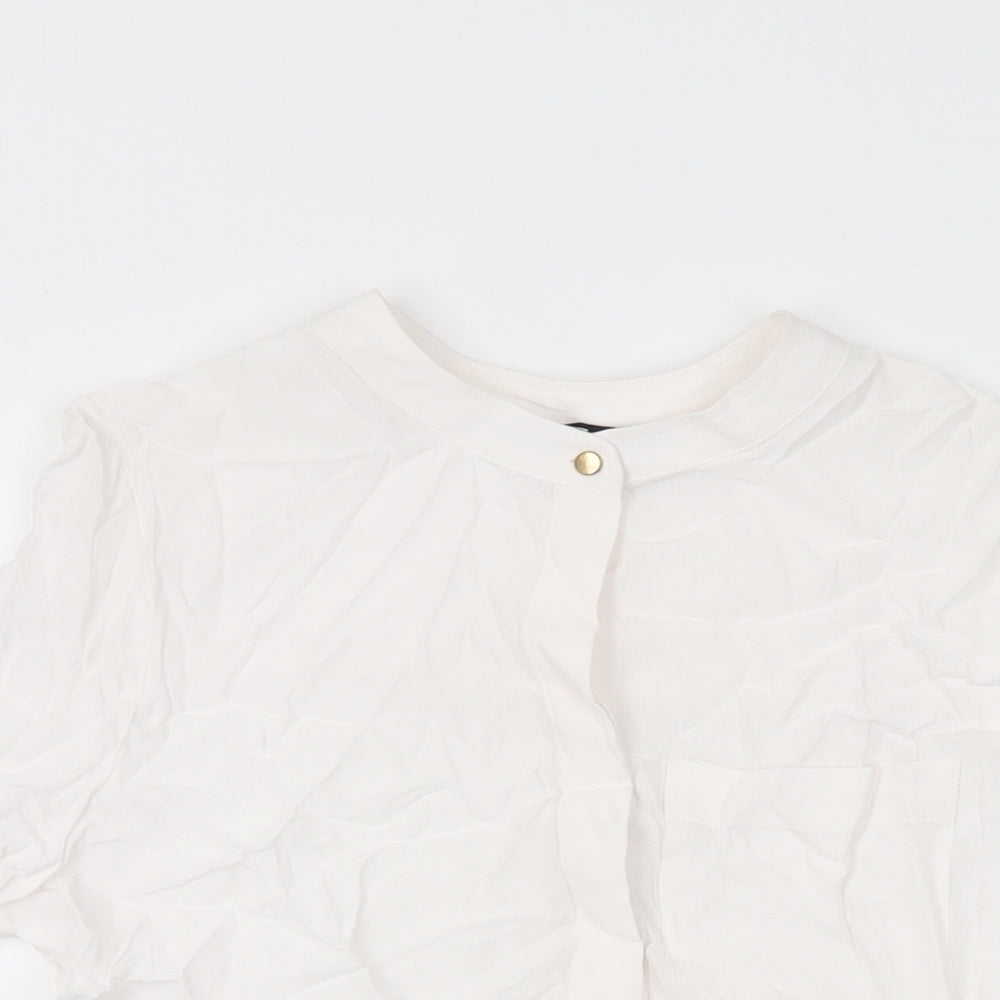 Womens UK Size 6 Marks and Spencer White Basic Button-Up