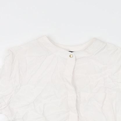 Womens UK Size 6 Marks and Spencer White Basic Button-Up