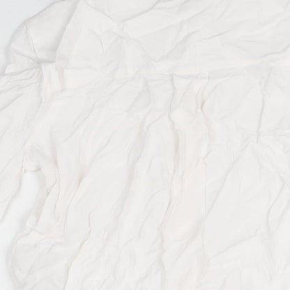 Womens UK Size 6 Marks and Spencer White Basic Button-Up